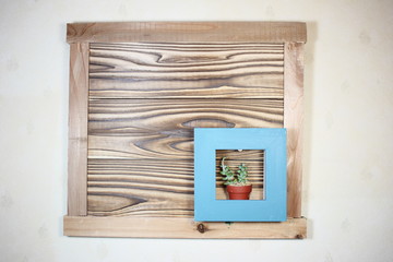 壁掛けされた多肉植物