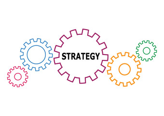 Strategy concept with gears