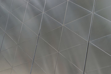 Modern textured steel facade. Hexagon pattern.