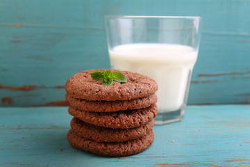 chocolate chip cookies, fir branch