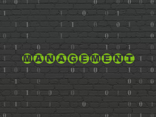 Finance concept: Management on wall background