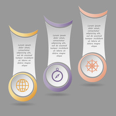 Colorful infographics template with steps, options. For infographic, banner, poster, web design, brochure, presentation. Vector illustration