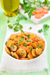 Salad from carrots and herbs