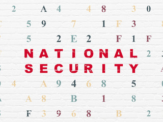 Privacy concept: National Security on wall background