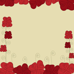 Floral background in Doodle style carnation, poppy