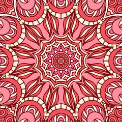 Red Mandala Seamless Pattern