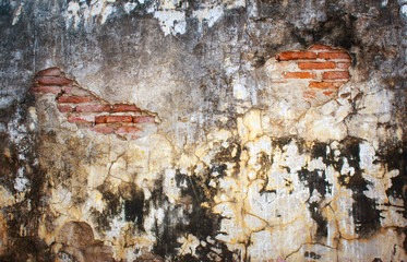 Old red brick wall texture background