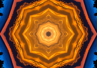 Abstract red and yellow kaleidoscope