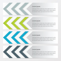  Arrow Banner Design  Green, blue, gray color
