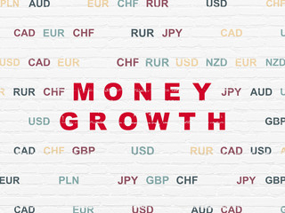 Currency concept: Money Growth on wall background