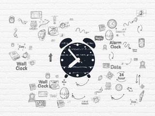 Obraz premium Time concept: Alarm Clock on wall background