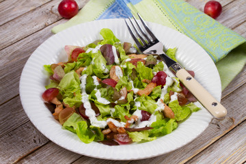 Chicken and red grape salad