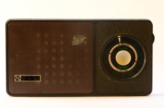 Old radio isolated on a white background. Vintage theme