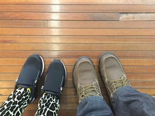 couple feet on wood floor