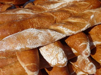 Freshly baked and crunchy baguettes