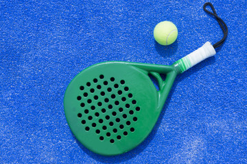racket and ball of paddle tennis