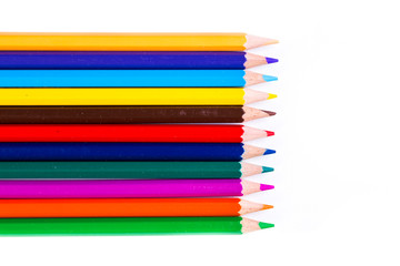 line of colored pencils
