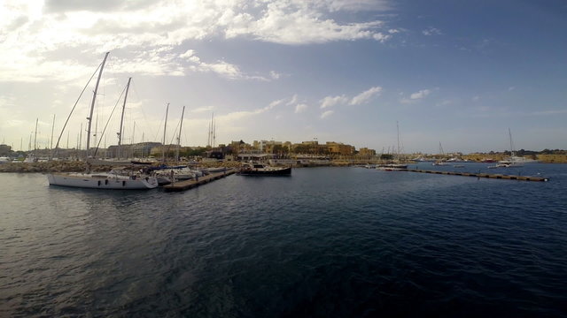 yachts near pier in Birgu