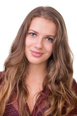 Naklejka premium portrait of attractive caucasian smiling woman