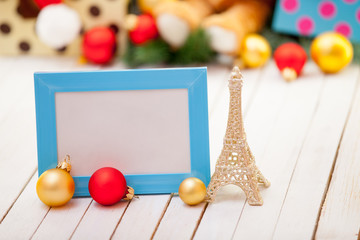 Photo frame with christmas gifts