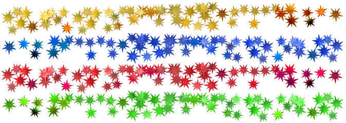 bande d'étoiles multicolores, fond blanc