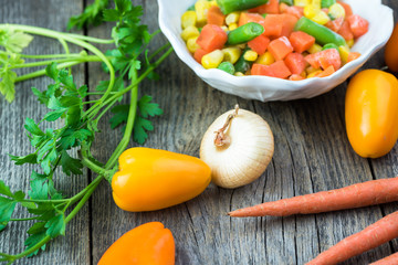 Ingredients for stuffed chicken.