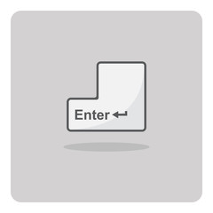 Vector of flat icon, enter button on isolated background