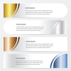curve banner style   gold, bronze, silver, blue color