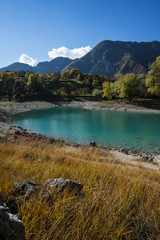 Alpine lake of Tenno in autumn