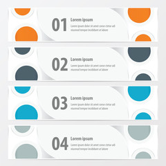 banner circle style  Orange , blue, gray color
