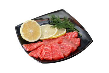 Sliced Salmon On Plate