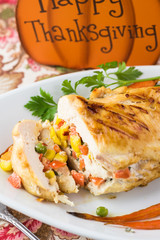 Grilled stuffed chicken.