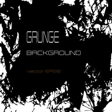 Grunge vector background with shards and wreckage, monochrome