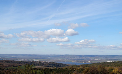 View of the valley and the clouds in the sky