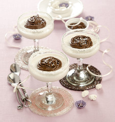 dessert panna cotta with chocolate