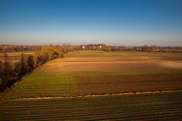  Aerial view of autumn agricultural field 
