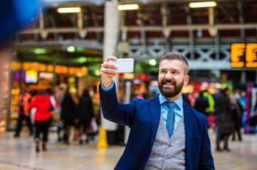 Businessman with smart phone