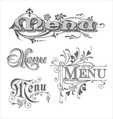 Set of Vintage Typographical Element for Menu 