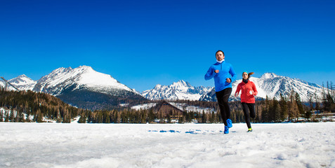 Young couple jogging