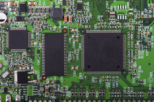 closeup of electronic circuit board