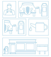 original illustration of symbols and objects for your gas station design