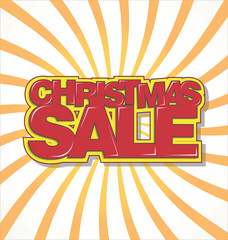 Christmas sale text on retro background