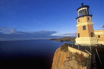 Split Rock Lighthouse in the  Split Rock Lighthouse State Park on Lake Superior, MN