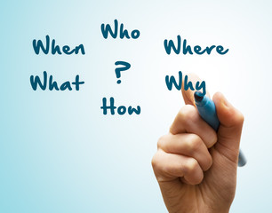 Hand writes When planning what who where why how