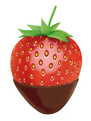 Erdbeere mit Schokolade