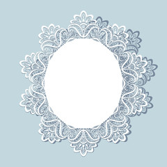 Lace doily, greeting card or wedding invitation
