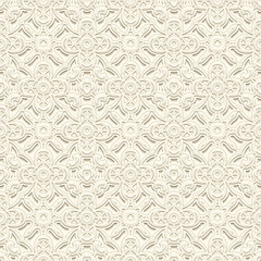 Vintage white ornament, seamless pattern