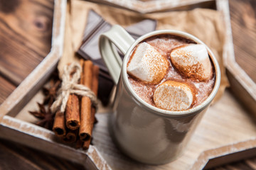 Cocoa drink with marshmallows