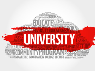 UNIVERSITY word cloud, education concept