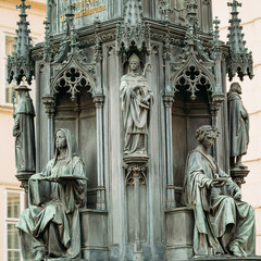 Close up of statue Of Czech King Charles Iv In Prague, Czech Rep